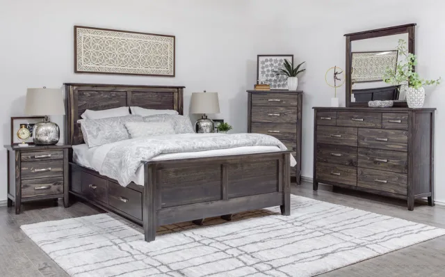 Scarlett solid wood bedroom suite with side storage by Mako Wood Furniture