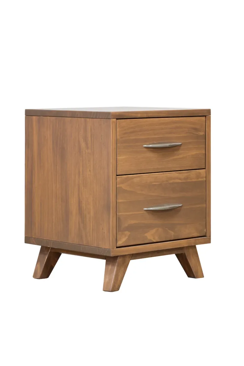 brandon two drawers solid pine bedside table by Mako Wood Furniture