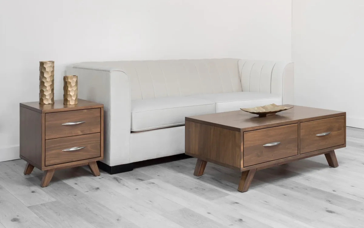 Brandon coffee table and end table by Mako wood furniture
