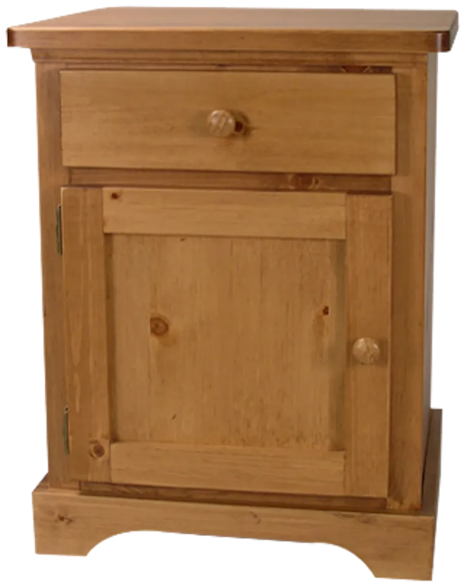 solid pine door and drawer night table  by Mako wood furniture