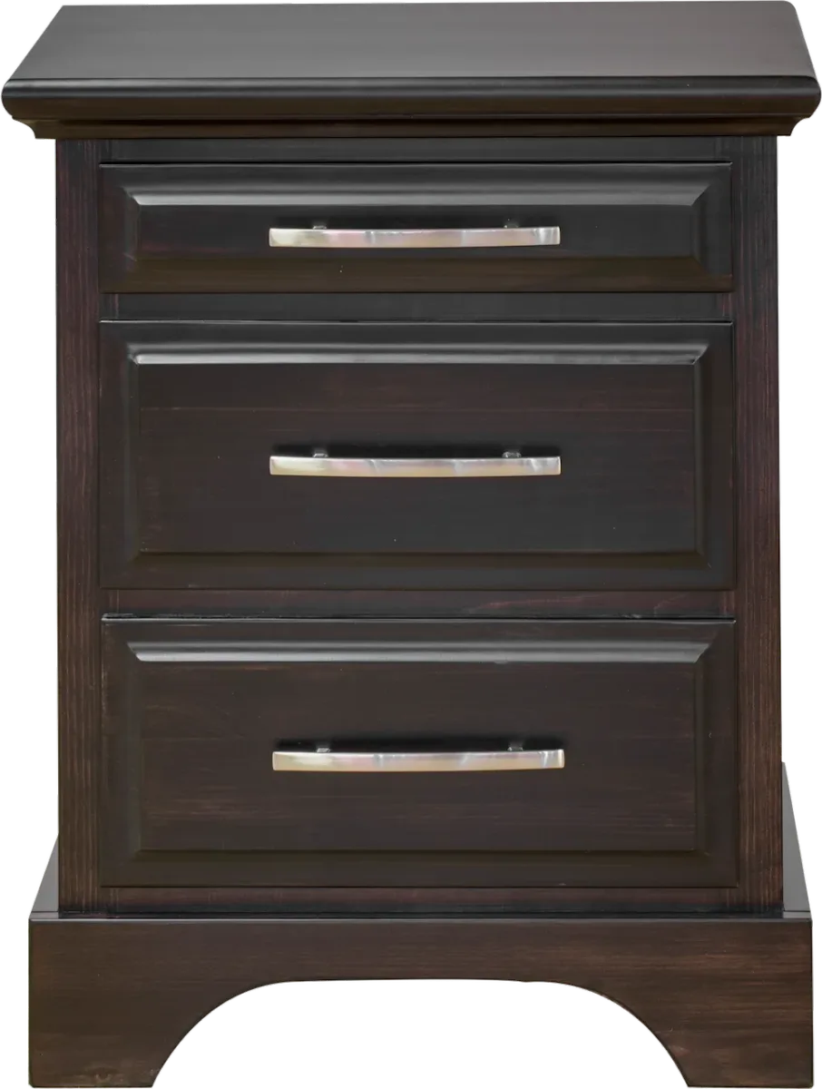sameena solid pine 3 drawers night stand  by mako wood furniture