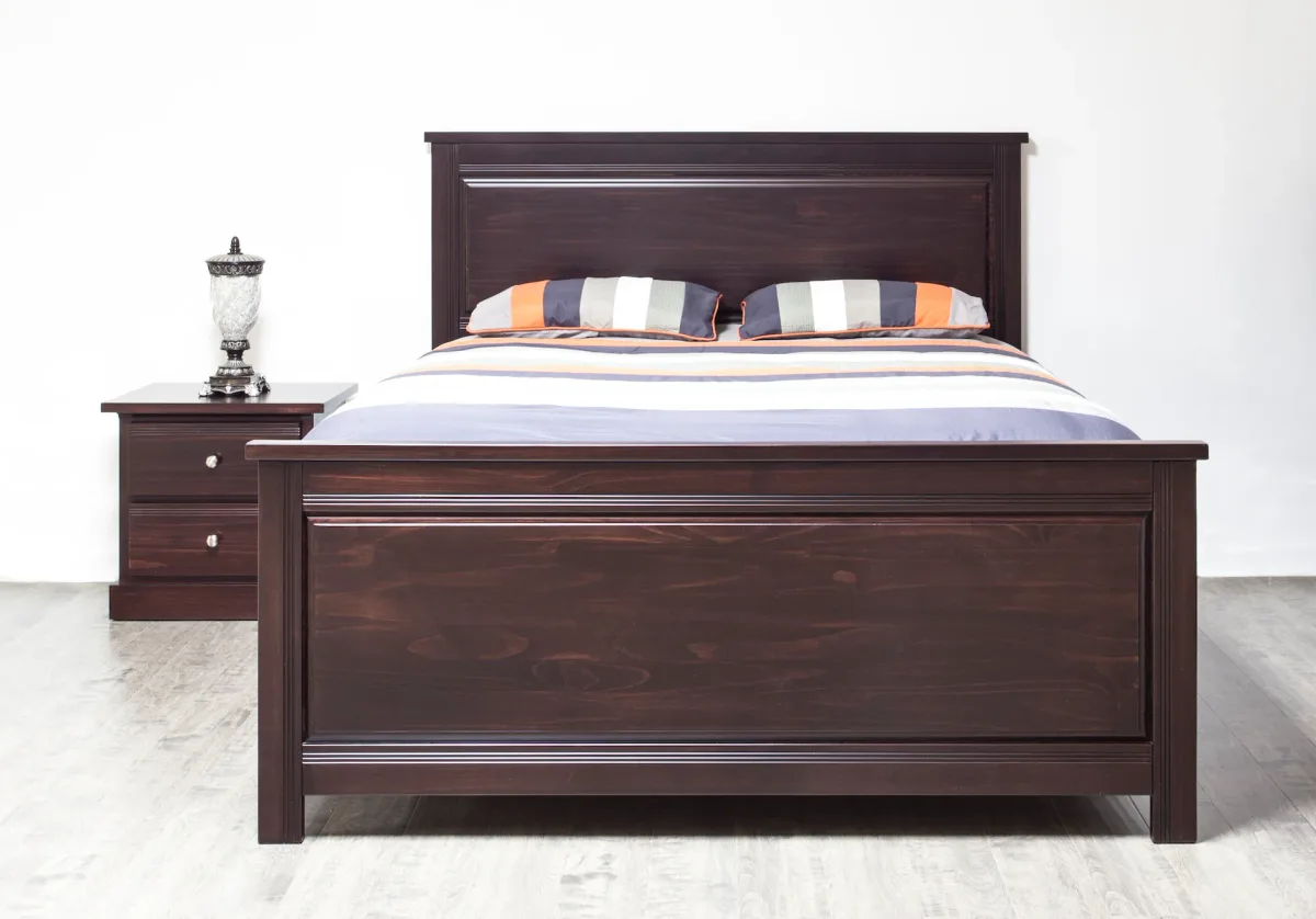 Decora solid pine panel bed Queen king double twin size by mako WOod