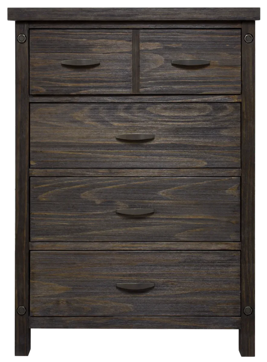 Adam wire brushed solid wood chest by Mako Wood Furniture