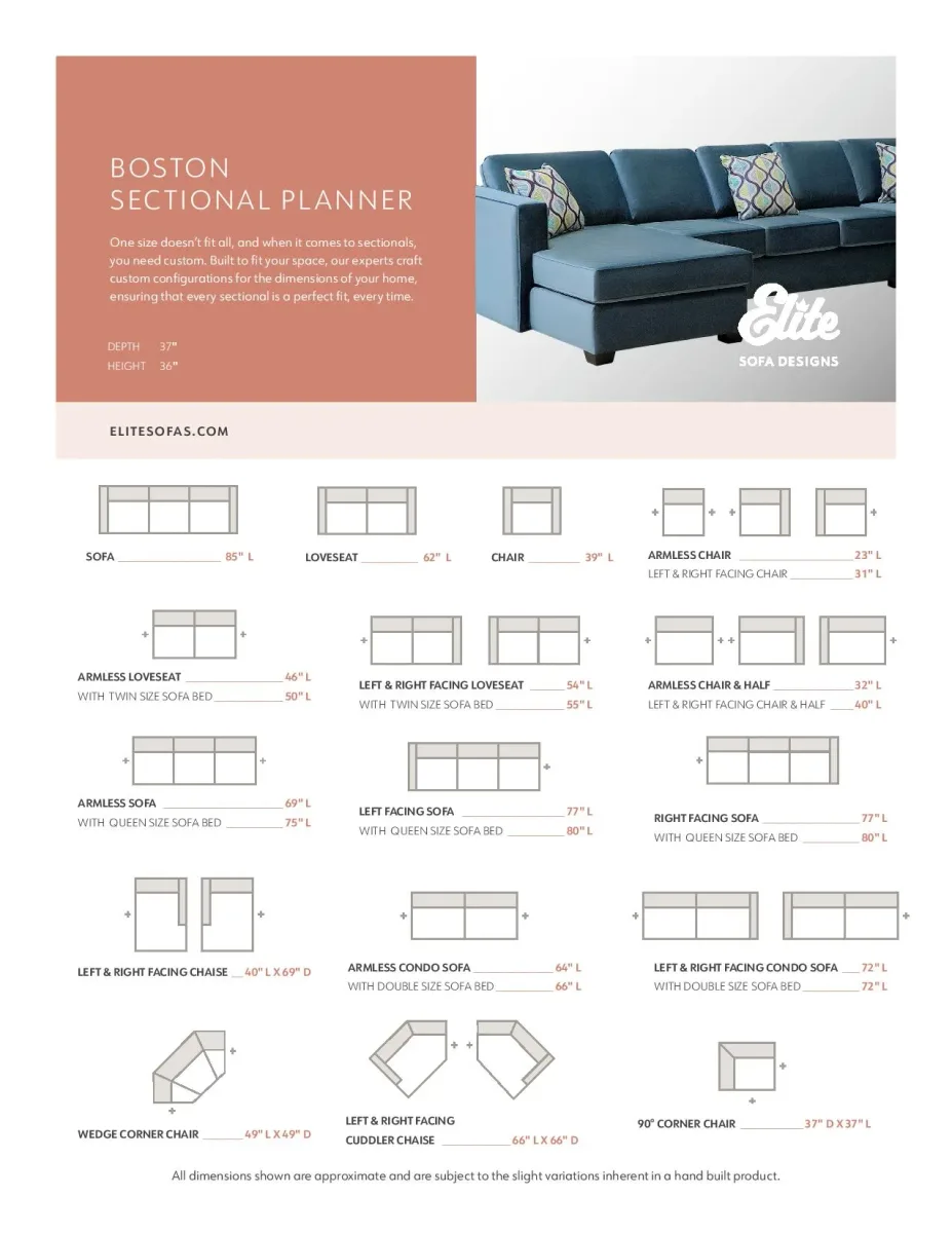 BOSTON Sectional Planner sofa by elite sofa design
