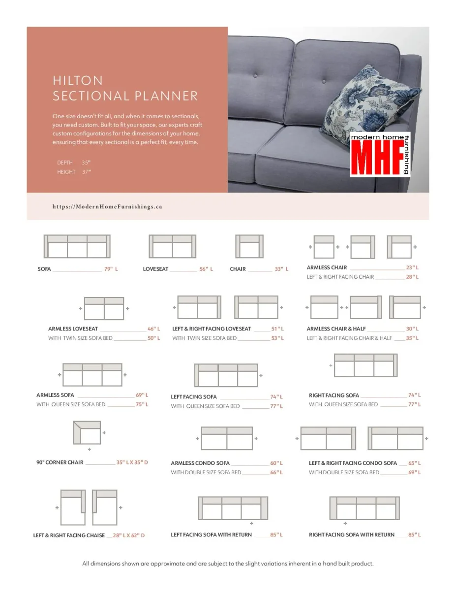 HILTON Sectional Planner page by elite sofa