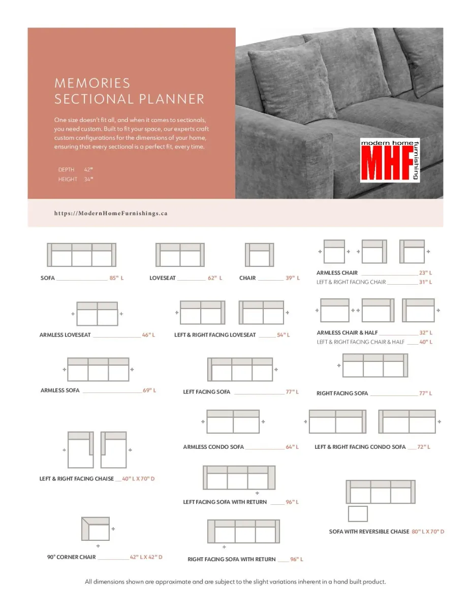 MEMORIES Sectional Planner by Elite Sofa Design