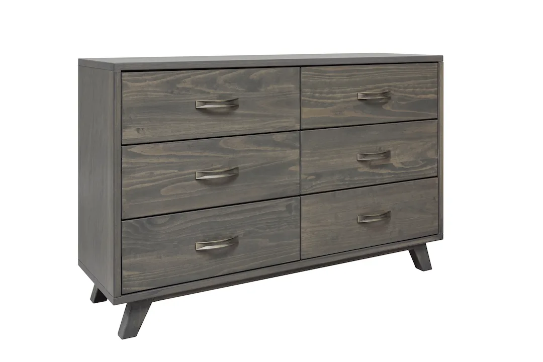 Solid pine modern looking Metro six drawers dresser