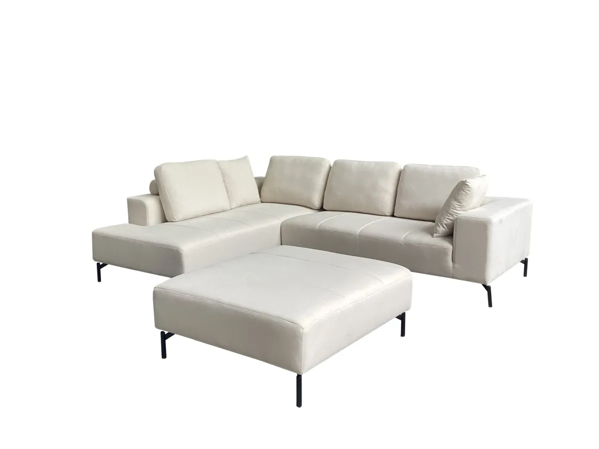 Block 3 pieces sectional with wide ottoman