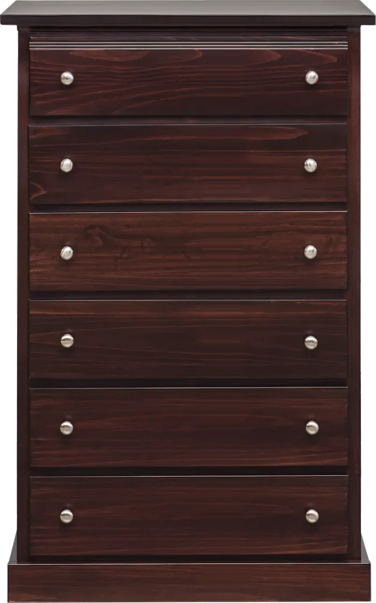Solid pine Claudette six drawers chest