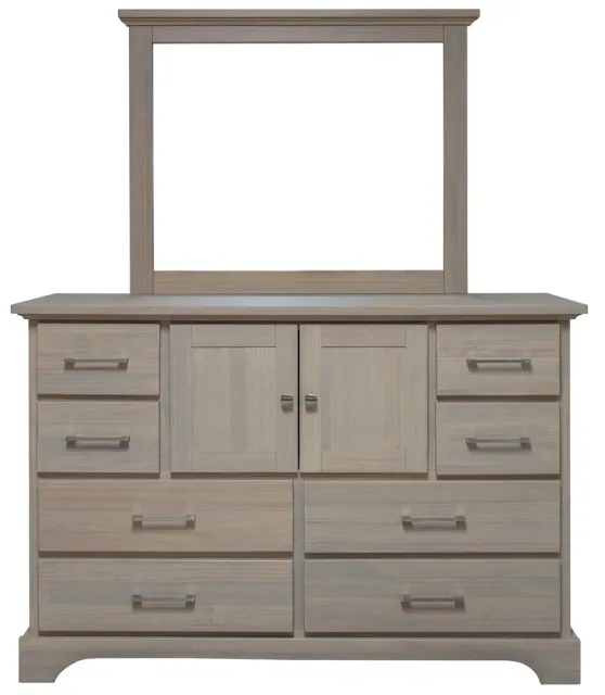 nova solid wood eight drawers two doors dresser with mirror by Mako Wood Furniture