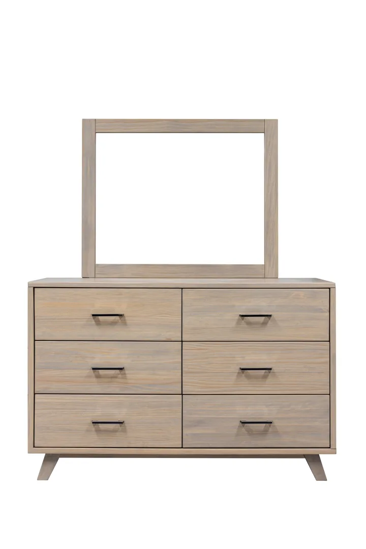 Radiata pine belmont six drawer dresser with mirror proudly made in Canada
