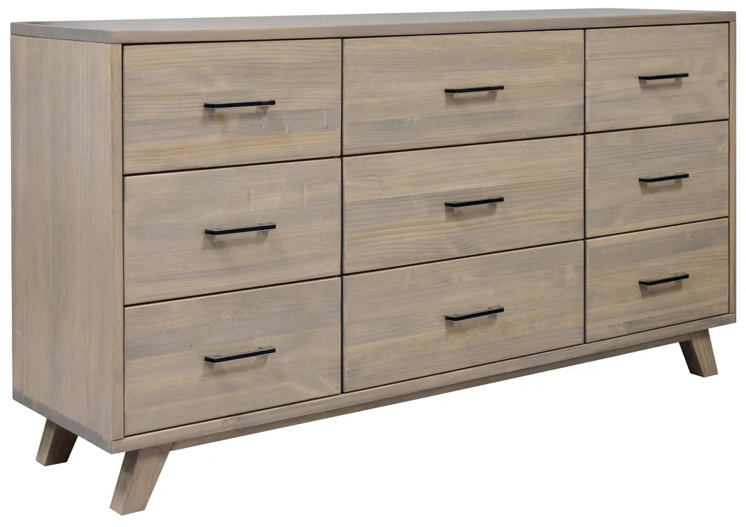 Solid wood Belmont nine drawer dresser
