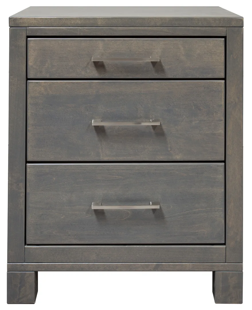 Solid maple delta 2.5 drawer night table by Mako wood