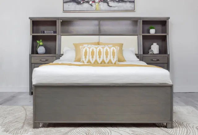 jetty solid wood bed with towers by Mako Wood Furniture